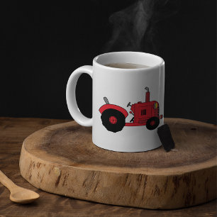 Mug Véhicule tracteur de ferme rouge