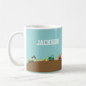Mug Véhicules de construction mignons pour garçons (Gauche)