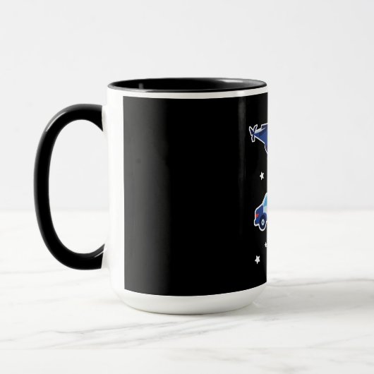 Mug Véhicules de police de caricatures mignonnes (Gauche)