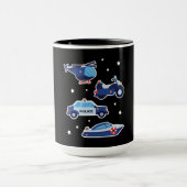 Mug Véhicules de police de caricatures mignonnes (Centre)