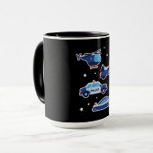 Mug Véhicules de police de caricatures mignonnes (Devant gauche)