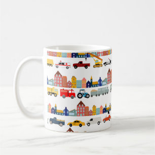 Mug Véhicules de transport urbain camions voitures enf