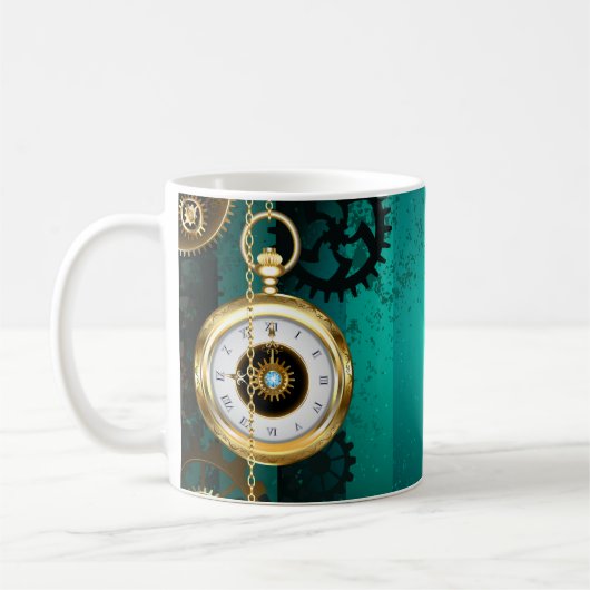 Mug Veille bijoux Steampunk sur un Arrière - plan vert (Gauche)