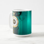 Mug Veille bijoux Steampunk sur un Arrière - plan vert (Devant gauche)