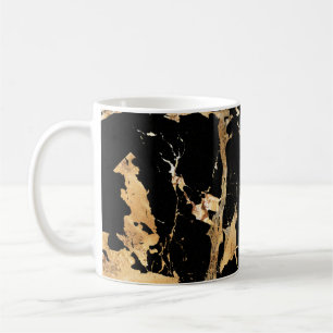 Mug Veines d'or sur le marbre noir-Abstrait texture de