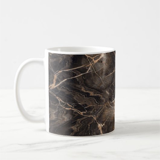 Mug Veines dorées en marbre foncé Brown (Gauche)