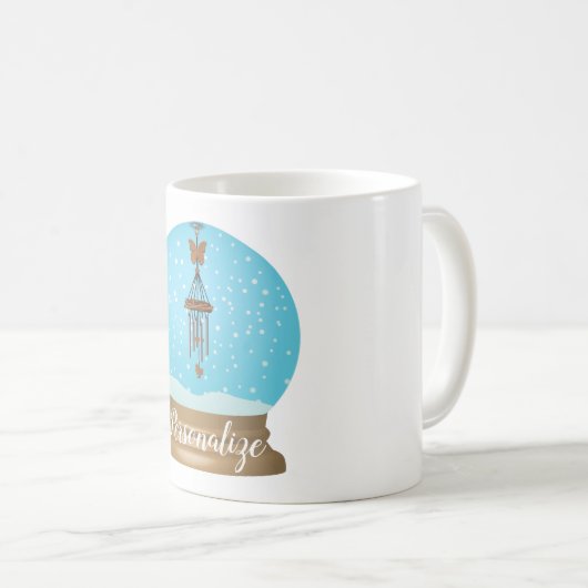 Mug Vélichime papillon enneigé globe lunaire unique (Devant droit)