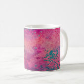 Mug “Vélin Éthéré” – Abstrait Bleu Sarcelle Rose (Devant droit)