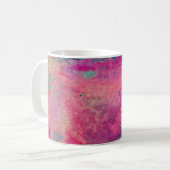 Mug “Vélin Éthéré” – Abstrait Bleu Sarcelle Rose (Devant gauche)