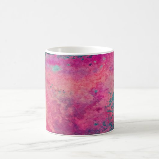 Mug “Vélin Éthéré” – Abstrait Bleu Sarcelle Rose (Centre)