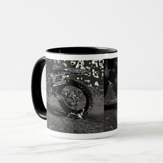 Mug Vélo à sec (noir et blanc) (Devant gauche)