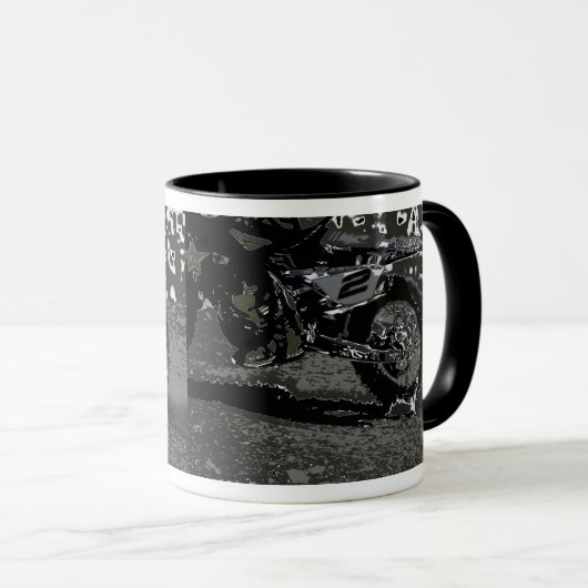 Mug Vélo à sec (noir et blanc) (Devant droit)