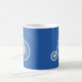 Mug Vélo blanc vintage sur bleu (Centre)