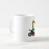 Mug Vélo cool Giraffe équitation (Devant gauche)