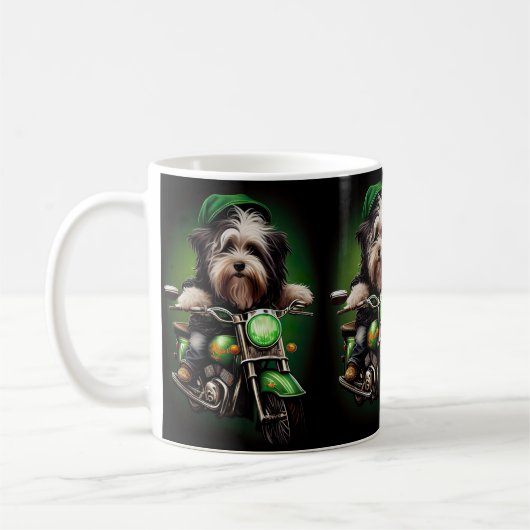 Mug Vélo de conduite de chien Havanais St. Patrick's D (Gauche)