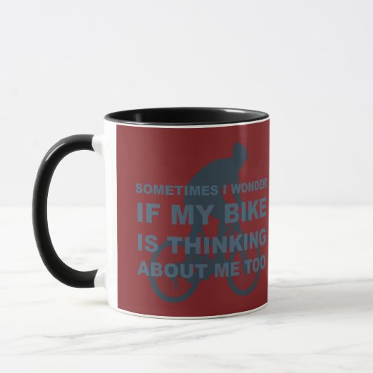 Mug Vélo drôle pensant au rouge bleu de citation (Gauche)