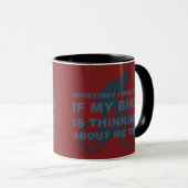 Mug Vélo drôle pensant au rouge bleu de citation (Devant droit)