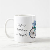 Mug Vélo Floral Aquarelle Design Boho Chic (Gauche)