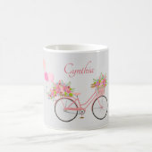 Mug Vélo floral rose Whimsical Personnalisé (Centre)