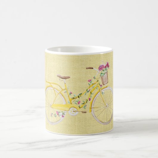 Mug Vélo Jaune Aquarelle (Centre)