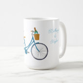Mug Vélo pour deux aquarelles Vélo et Noms (Devant droit)