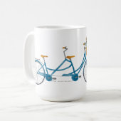 Mug Vélo pour deux aquarelles Vélo et Noms (Devant gauche)