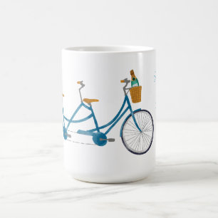 Mug Vélo pour deux aquarelles Vélo et Noms