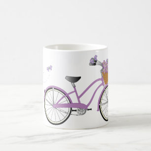 Mug Vélo pourpre avec papillons