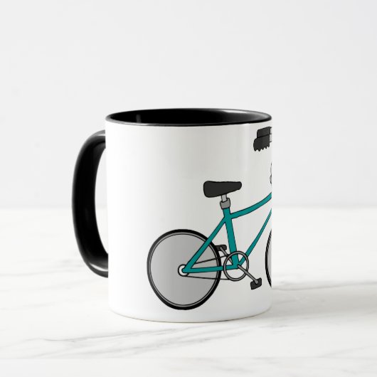 Mug Vélo Rétro Simple Bleu Bicyclette (Devant gauche)