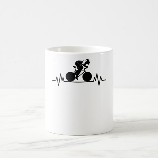 Mug Vélo Road Vélo Heartbeat Design Vélo Cadeau (Centre)
