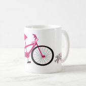 Mug Vélo Rose Avec Ruban Rose (Devant droit)