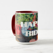 Mug Vélo rouge avec paniers et citrouilles (Devant gauche)