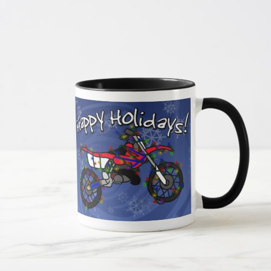 Mug Vélo rouge de saleté de Noël (Droite)