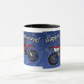 Mug Vélo rouge de saleté de Noël (Centre)