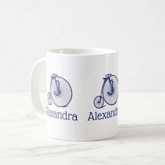 Mug Vélo Velocipede Penny Farthing vintage Blu (Devant gauche)