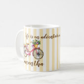 Mug Vélo Vie Aventure Personnalisé (Devant gauche)