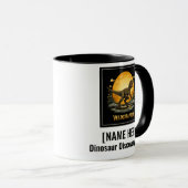 Mug Vélociraptor Dinosaure Préhistorique Lune (Devant droit)