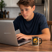 Mug Vélociraptor Dinosaure Préhistorique Lune