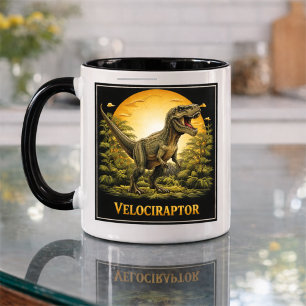 Mug Vélociraptor Dinosaure Préhistorique Lune