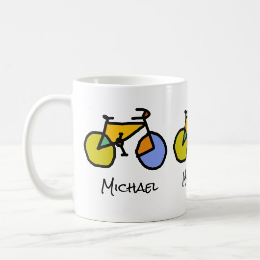 Mug Vélos couleur + Son Nom (Gauche)