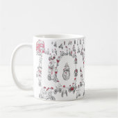 Mug Vélos Dessin au trait de cyclisme (Gauche)