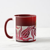Mug VELVET ROUGE DAMAS TULIPE MONOGRAMME Bordeaux Blan (Gauche)
