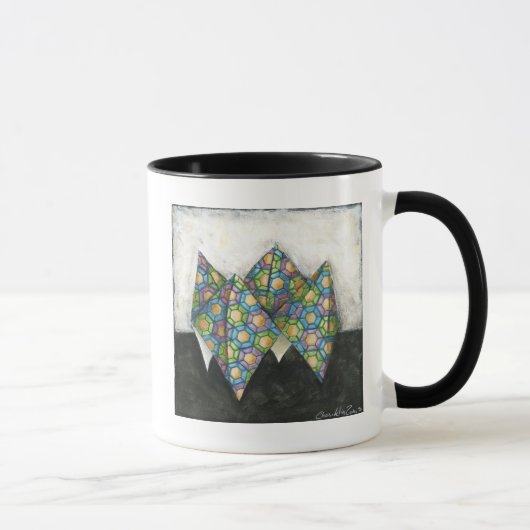 Mug Vendeur Origami Fortune sur papier géométrique (Droite)