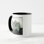 Mug Vendeur Origami Fortune sur papier géométrique (Devant gauche)