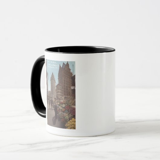 Mug Vendeurs de fleurs, rues Kearny & marchés (Devant gauche)