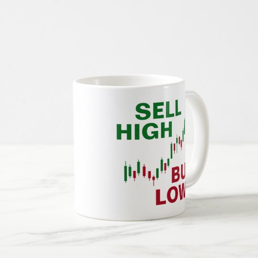 Mug Vendre haut / Acheter bas Stock Trader (Devant droit)