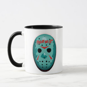 Mug Vendredi 13   Graphique de masque de hockey bleu