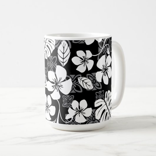 MUG VENDREDI ALOHA (NOIR & GRIS) (Devant droit)