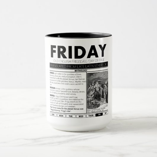Mug VENDREDI ET LE MYTHE DERRIÈRE LUI :  une de sept (Centre)