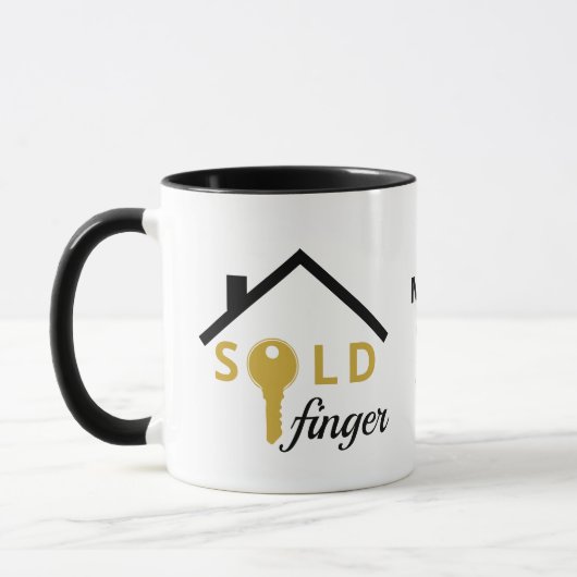 Mug VENDU FINGER Fun Agent immobilier Realer (Gauche)